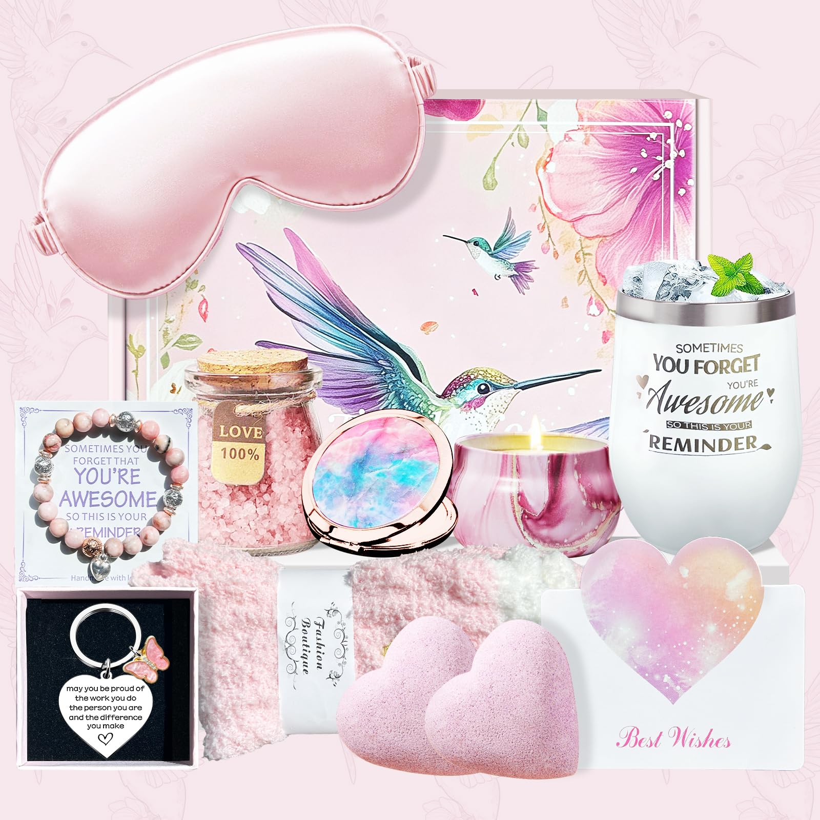 TwoduYoo Geburtstagsgeschenk für Frauen,12oz personalisierten Trinkbecher für Mama/Freundin/Oma/Tochter, Entspannung Wellness Geschenke für Frauen, 18 21 30 40 50 60 Frauengeschenk, Rosa