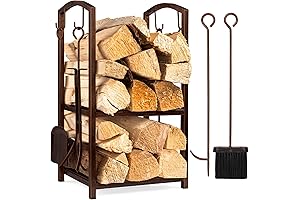 Best Choice Products 5-Piece Indoor Firewood Rack with Tools