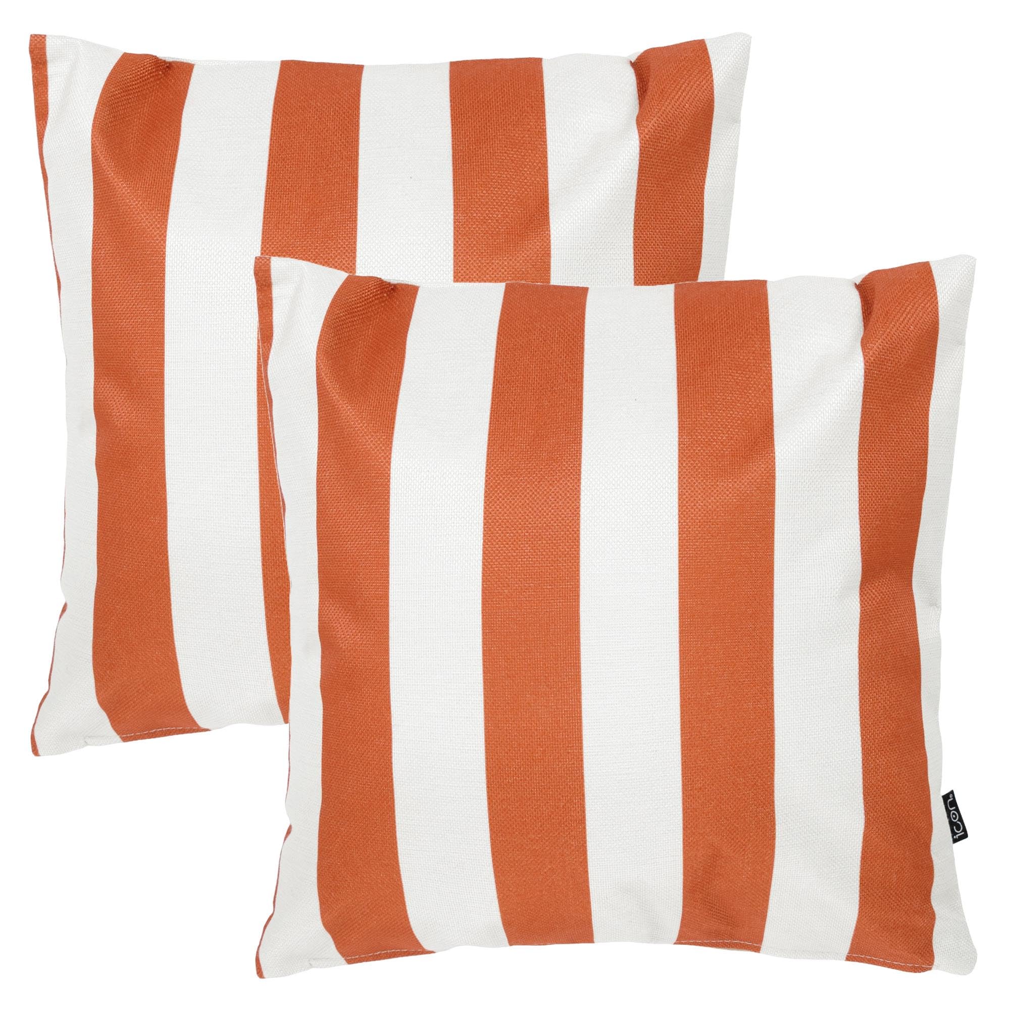 icon 2 Pack Cushion 43X43 Kyoto FabricStripeTerracotta from B&Q