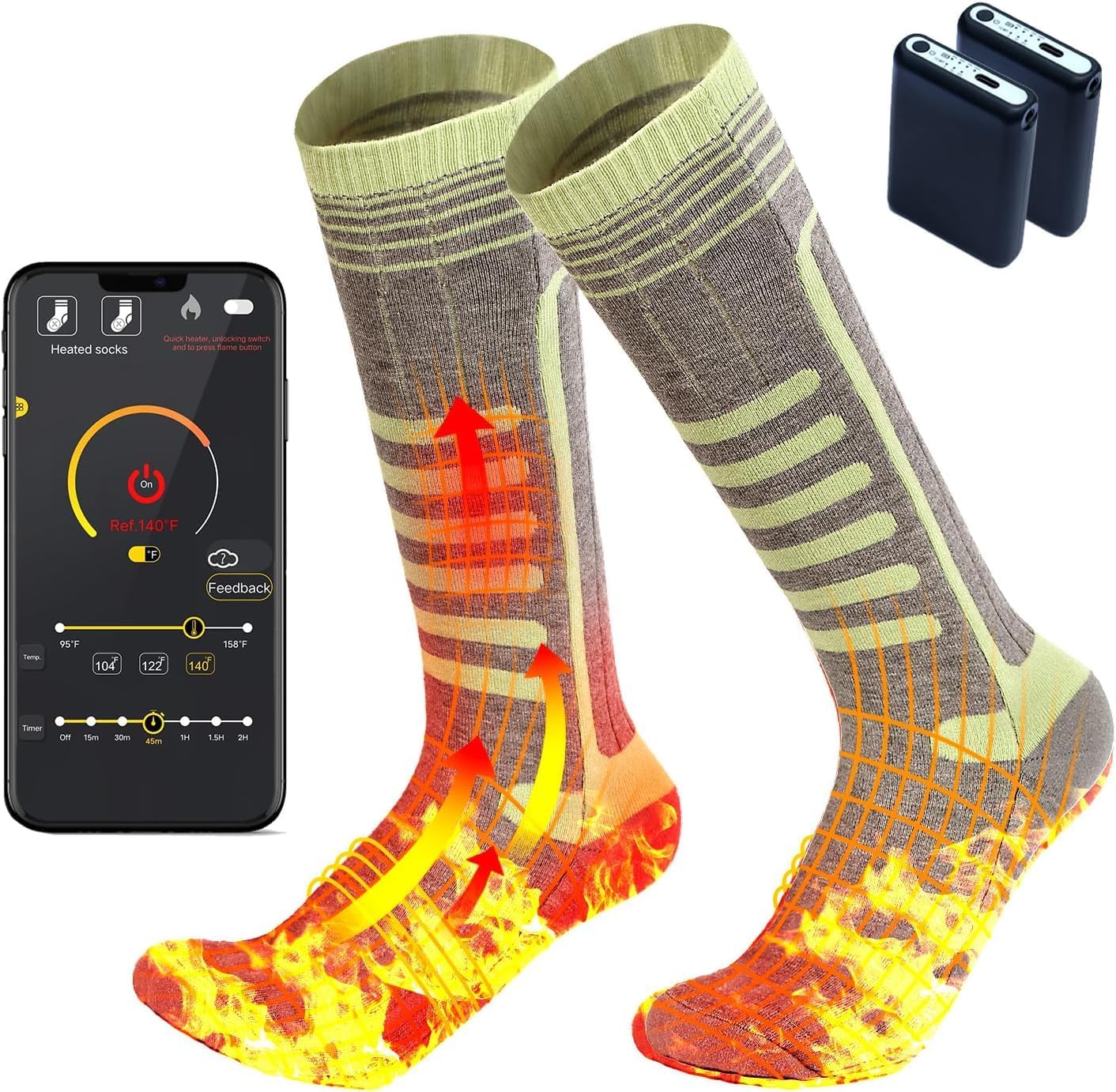 Ubuy Barchi Heated Socks Battery Powered Socks Heated For Men