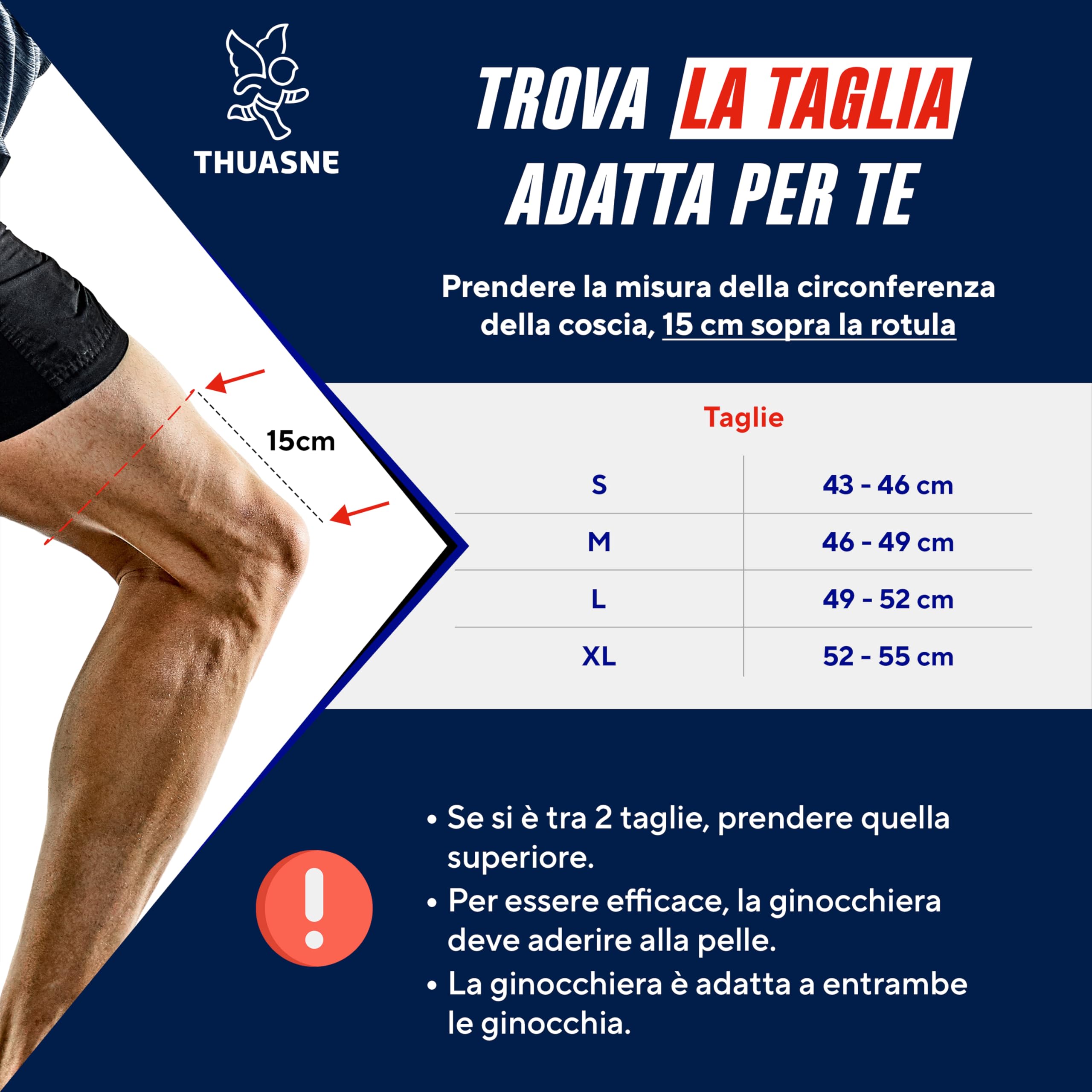 THUASNE Ginocchiera aperta sport - ginocchiera per dolorante o instabile - Supporto 3/3