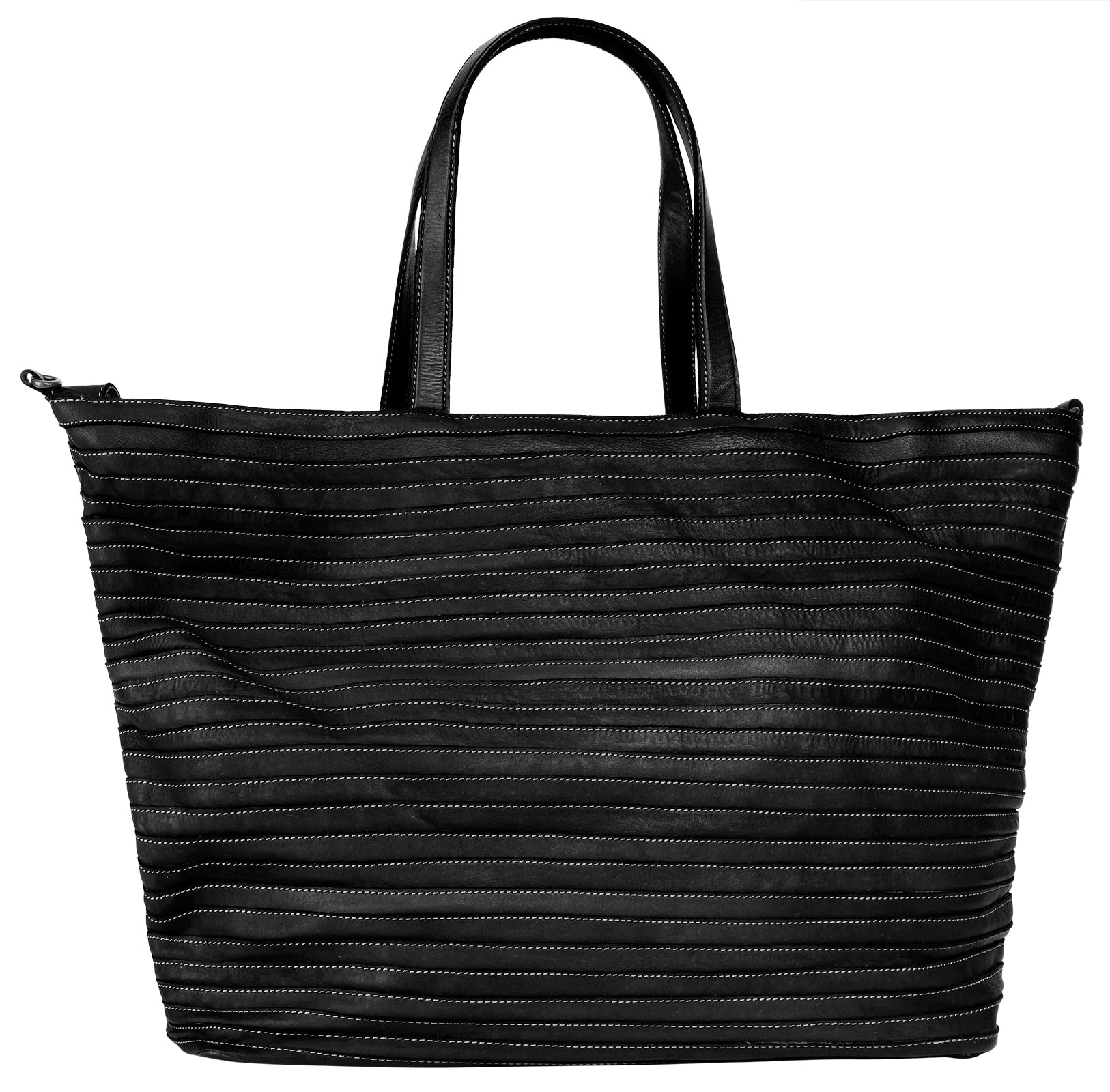 Damen Shopper Echt Leder Made in Italy | Shopping Bag XXL | geräumige Citytasche mit Handyfach