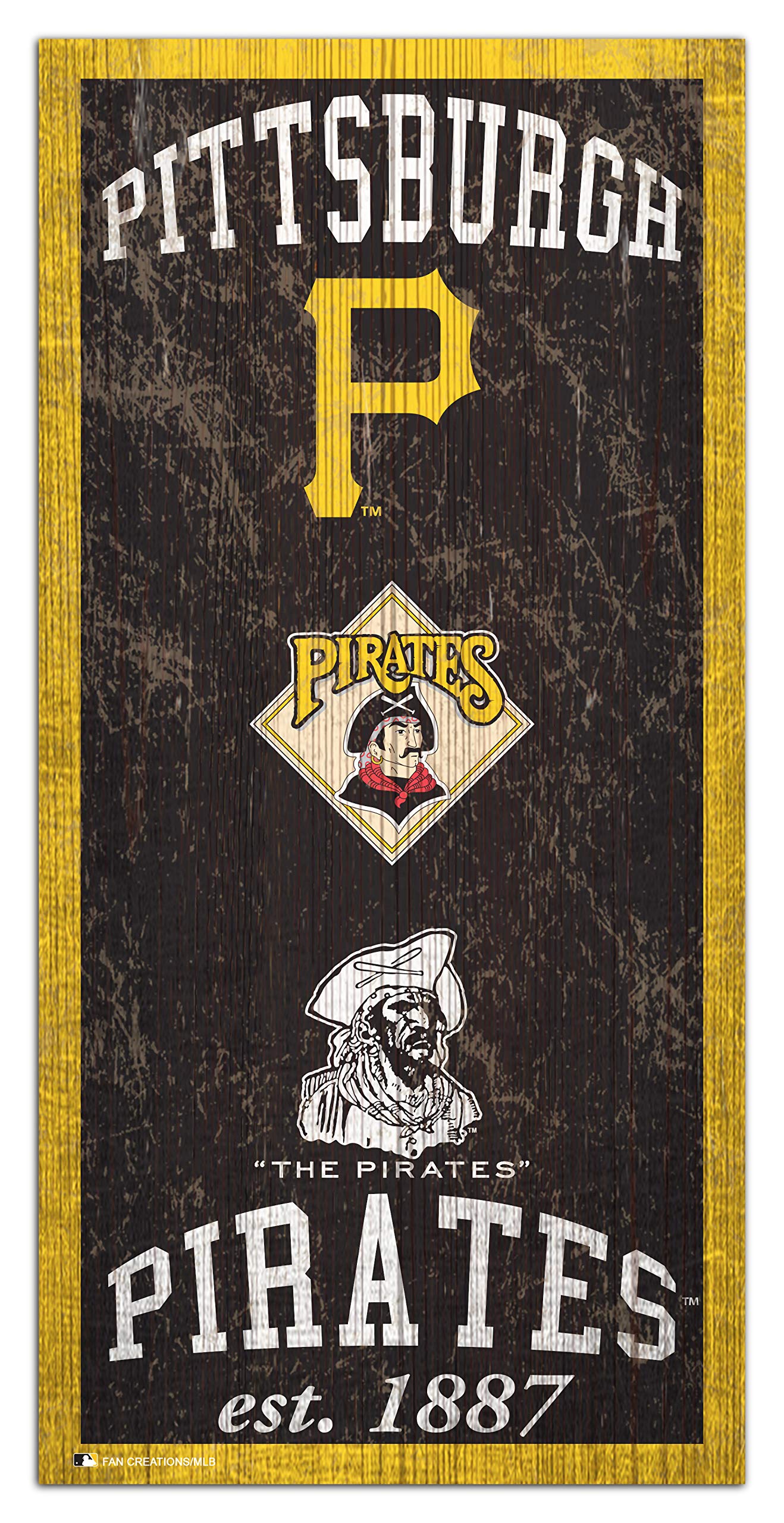 Fan Creations MLB Pittsburgh Pirates Unisex Pittsburgh Pirates Heritage Sign, Team Color, 6 x 12