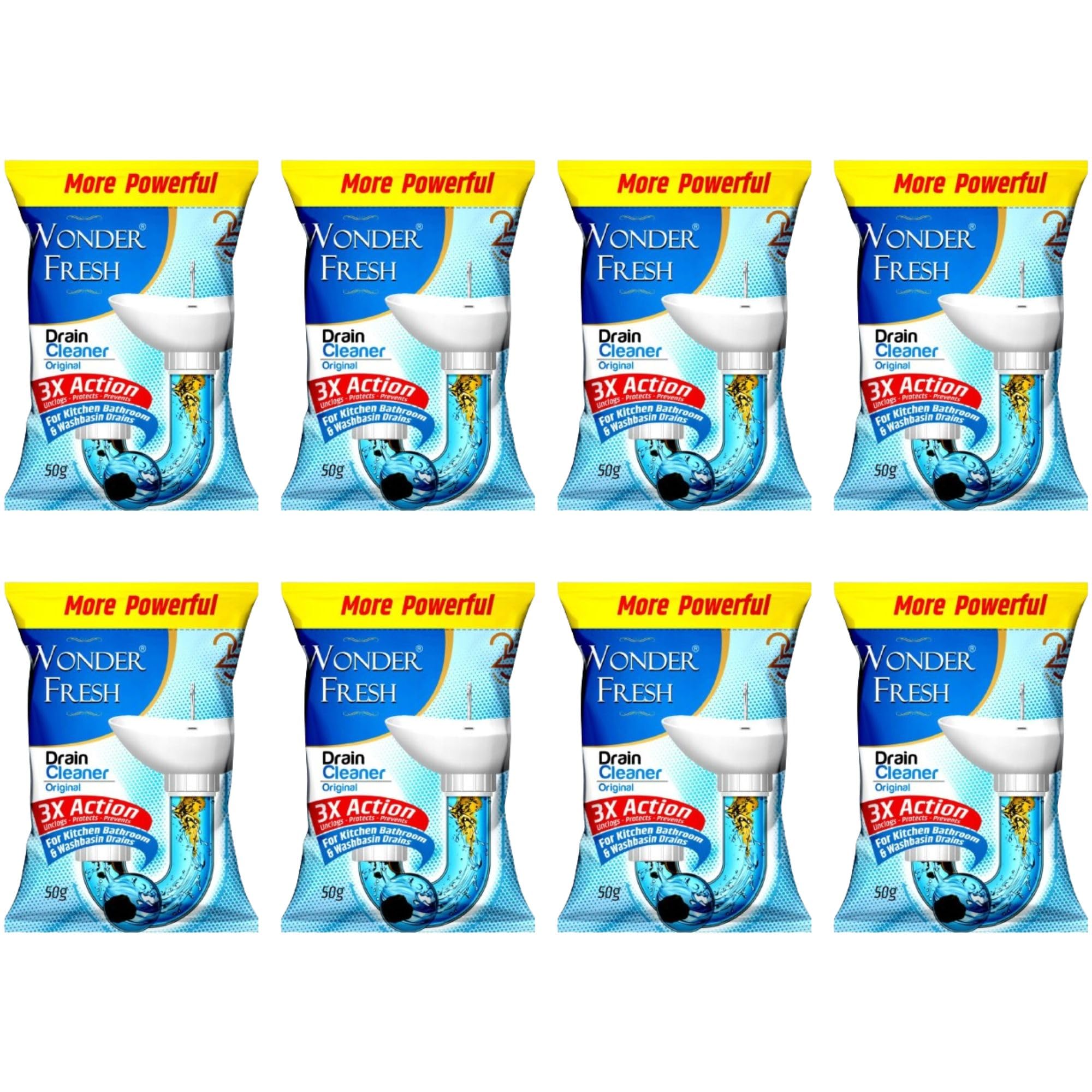 Wonder Fresh Drain Cleaner Powder | Effective Sink Cleaner | Drain Blockage Remover | Wash Basin & Toilet Cleaner | Removes Blockages in Pipes, Sinks & Septic Tanks | 50g (Pack of 8) (B09SBG565J) Amazon Price History, Amazon Price Tracker