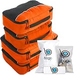 bago 7 Pcs Packing Cubes Travel Organizer - 4 Packing Cube with 3 ZipLock Bags - Travel Packing Cubes to Get Maximum Storage, Save Time & Effort to Pack - Happy Traveling (Yellow)