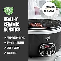 Vista 3 de GreenLife 8QT Slow Cooker, Non-Toxic PFAS-Free Ceramic Nonstick Removable Interior Bowl, Programmable, Family Friendly, Keep Warm, Stovetop & Oven