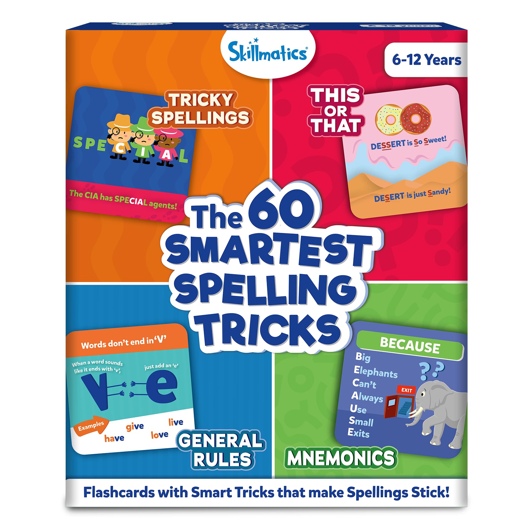 Skillmatics Spelling Tricks Flash Cards for Kids – 60 Cards with 4 Categories, Spelling Strategies for Writing Practice & Test Prep, Screen-Free Language Learning Aids, Educational Gift for Ages 6–12-image-42