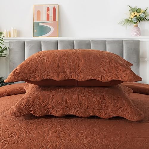 Miniatura 4 de HoneiLife Juego de colcha de tamaño Queen de 3 piezas y de microfibra, ligera, cubrecamas reversibles, funda de cama retro, juego de ropa de cama