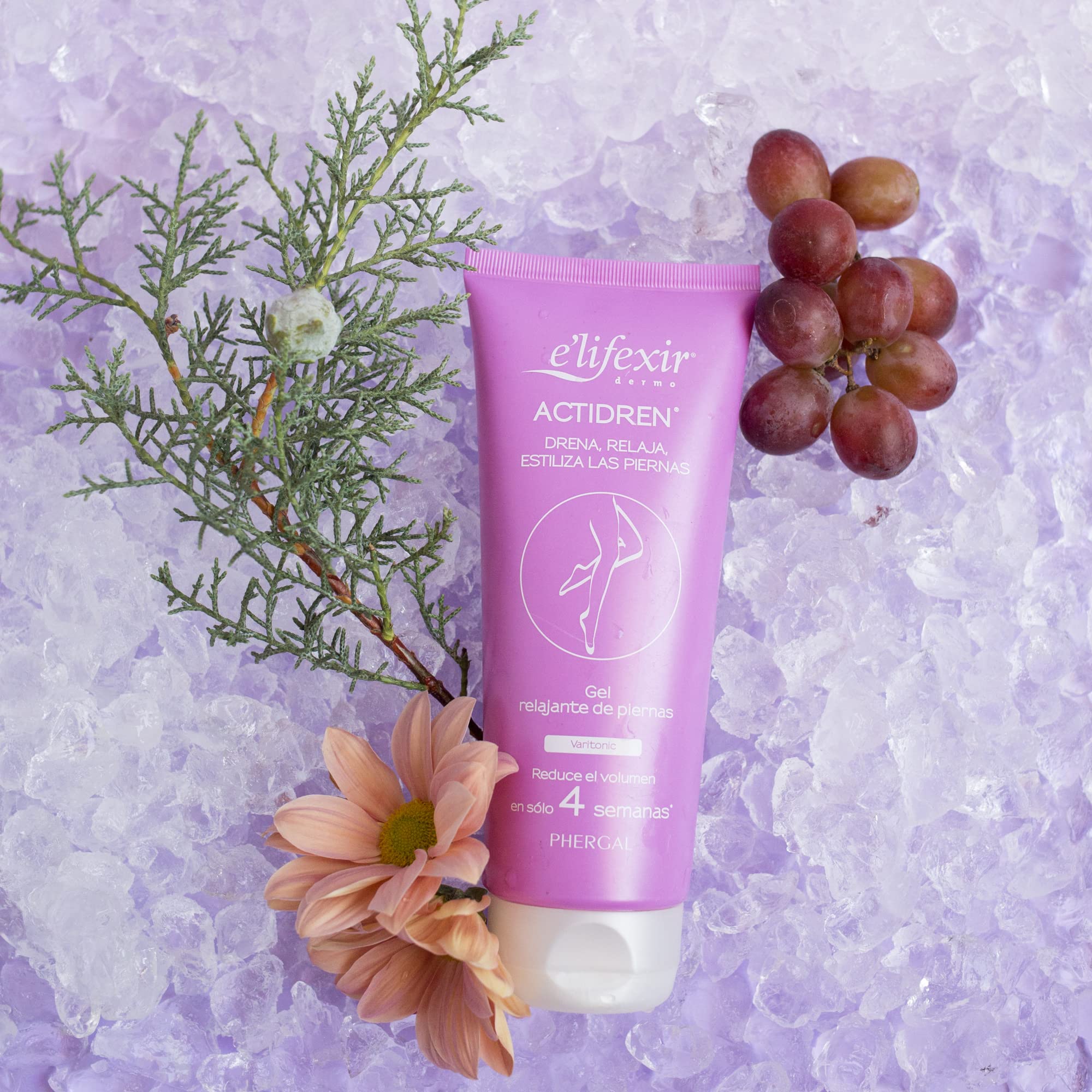 E'LIFEXIR Actidren - Gel Relajante de Piernas | Drena, Relaja y Estiliza las Piernas| Mejora la Circulación | Reduce el Volumen de Piernas y Tobillos Hinchados | 200 ml