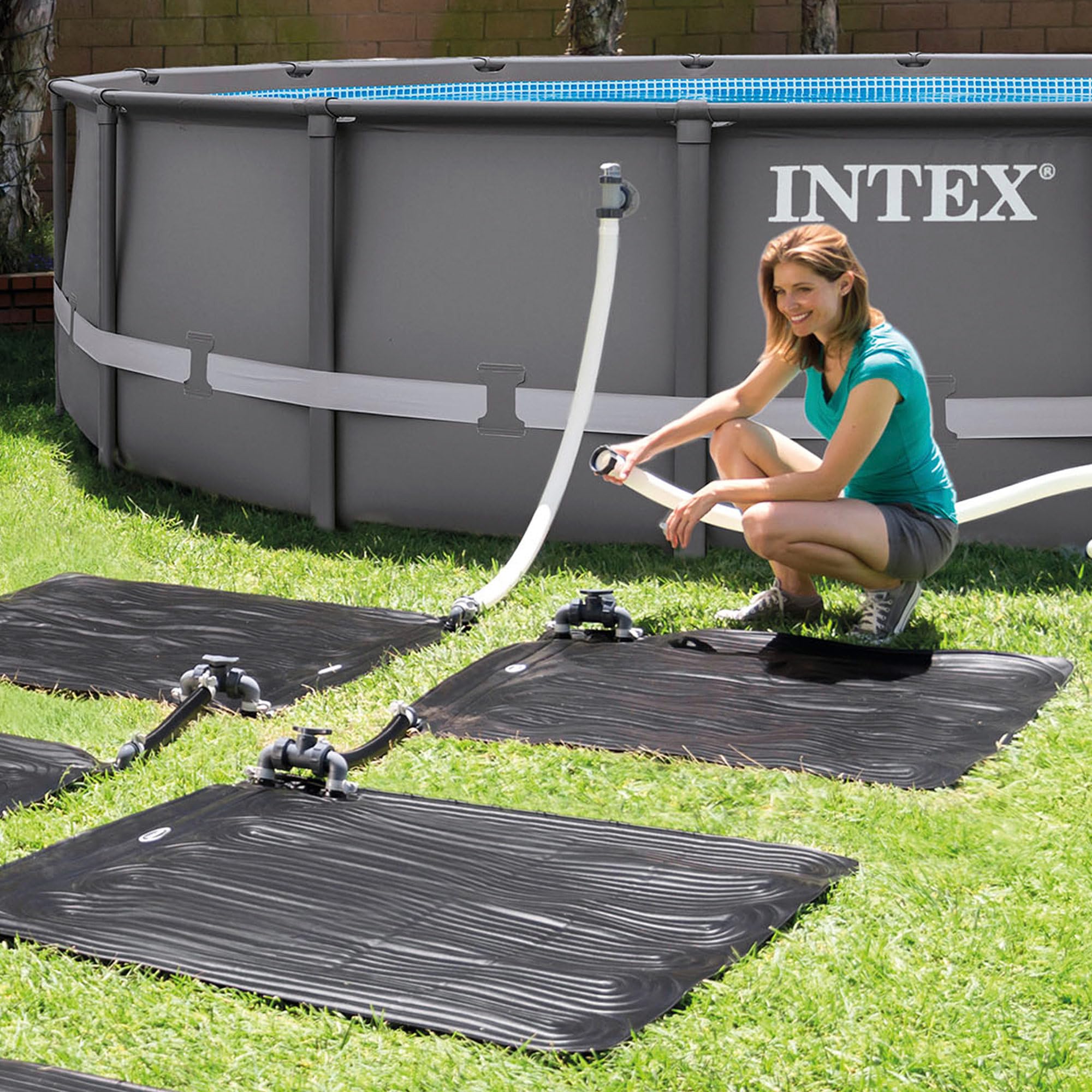 Intex Solarpanel für Pools 120 x 120 cm PVC schwarz Packung mit 2