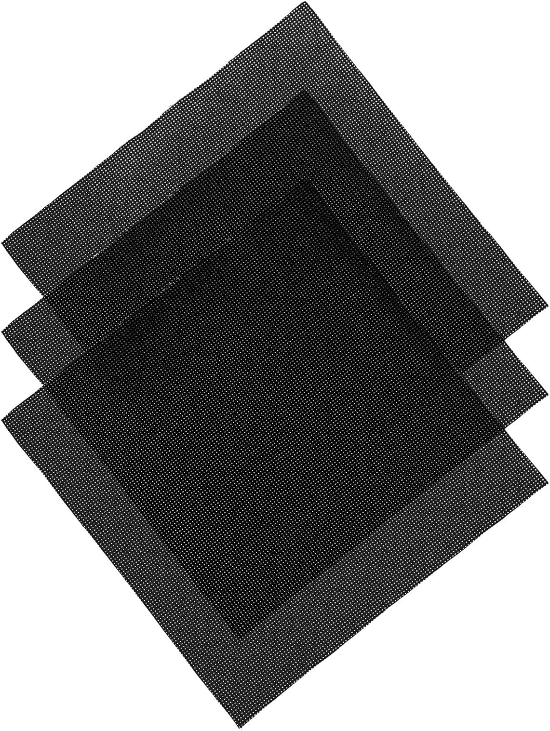 HEMOTON 3pcs Black 11ct Mesh Fabric Cross Stitch Cloth Embroidery Canvas Sheets for Beginner Needlework DIY, 30x30cm Mesh Cloth Suitable for Handcraft and Stitching Projects
