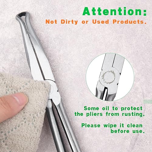 Miniatura 4 de Alicates de agarre de manguera de largo alcance de 11 pulgadas, alicates de extracción de bujías, alicates de extracción de botas de chispa,