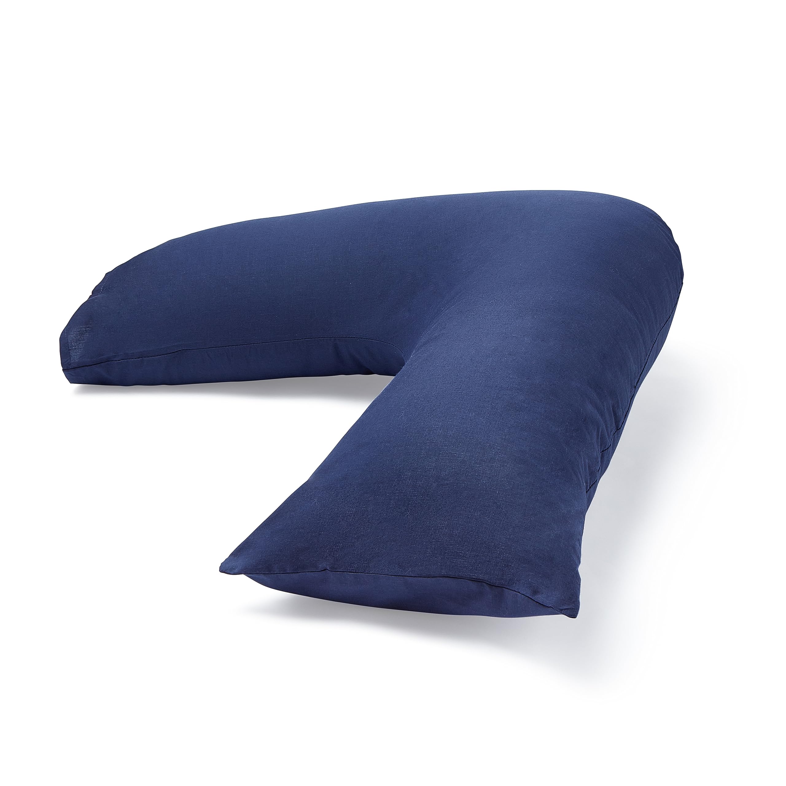 Charlotte Andersen Navy Luxury Orthopaedic V Shape Pillow With Polycotton Pillowcase To Support Neck Back & Head (, V Pillow With Pillowcase)
