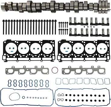 NON MDS 6.4 HEMI Camshaft Lifters Kit with Head Gaskets Set Fit For Jeep Dodge Challenger Charger Grand Cherokee Chrysler 6.4L V8 2011-2019 5038419AB HS26568PT