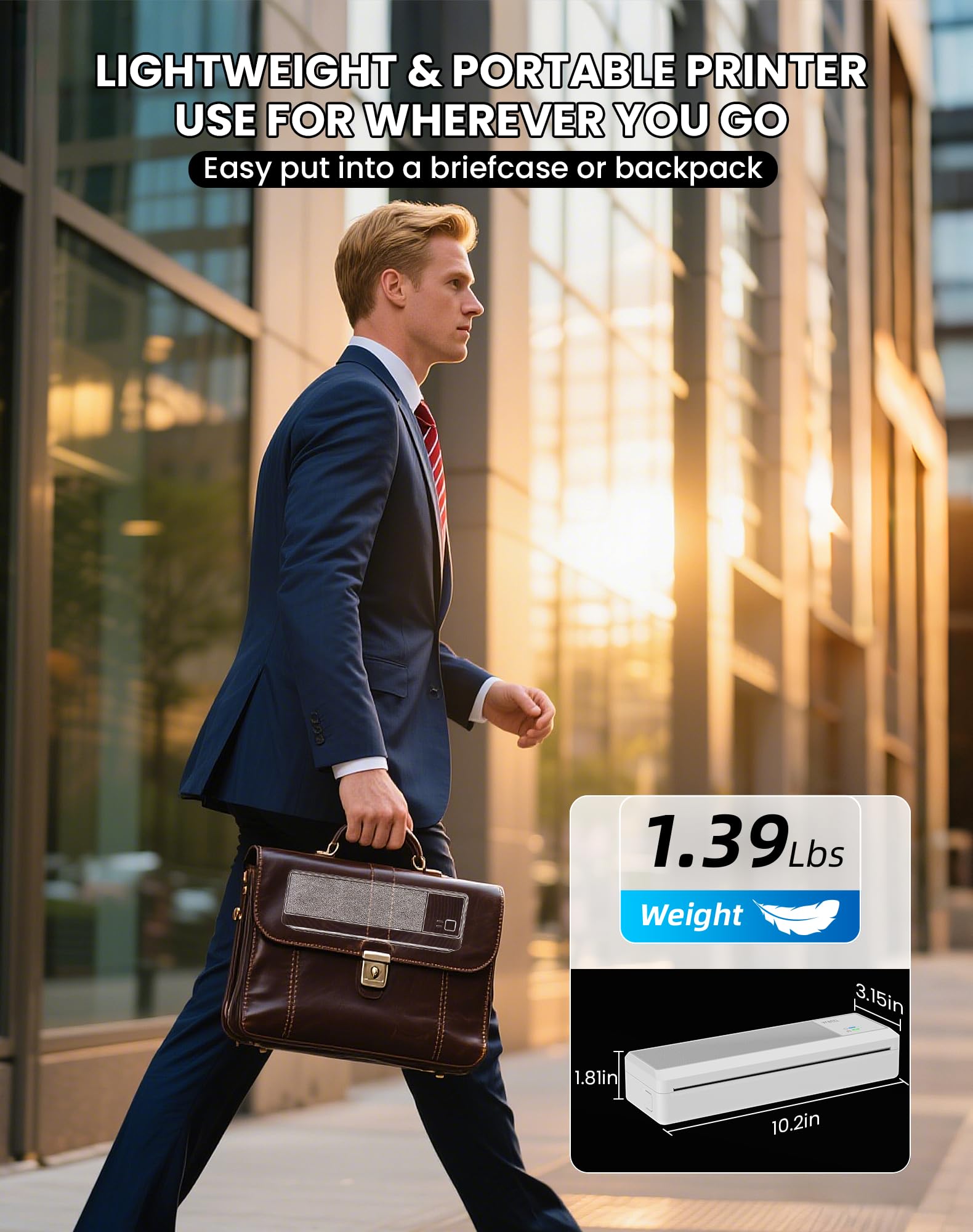 vretti Imprimante Mobile A4 Thermique Compatible Android iOS 210 x 297 mm