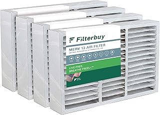 Filterbuy 16x25x5 Air Filter MERV 13 Optimal Defense (4-Pack), Pleated HVAC AC Furnace Air Filters Replacement for Honeywell FC100A1029, Lennox X6670, Carrier P102-1625, Air Kontrol, Bryant, Day & Night, and Payne (Actual Size: 15.75 x 24.75 x 4.38)