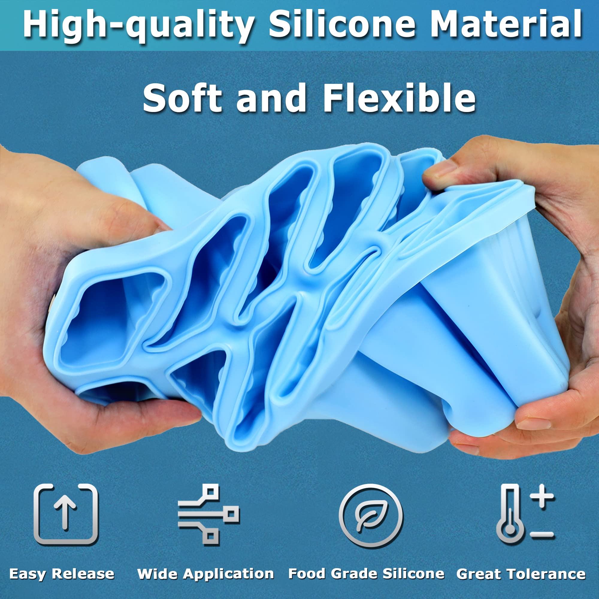 Moldes caseros de silicona para paletas de fácil liberación, reutilizables, con embudo de silicona y cepillo de limpieza, sin BPA, para hacer jugos de yogur saludables, palitos de batidos, 10
