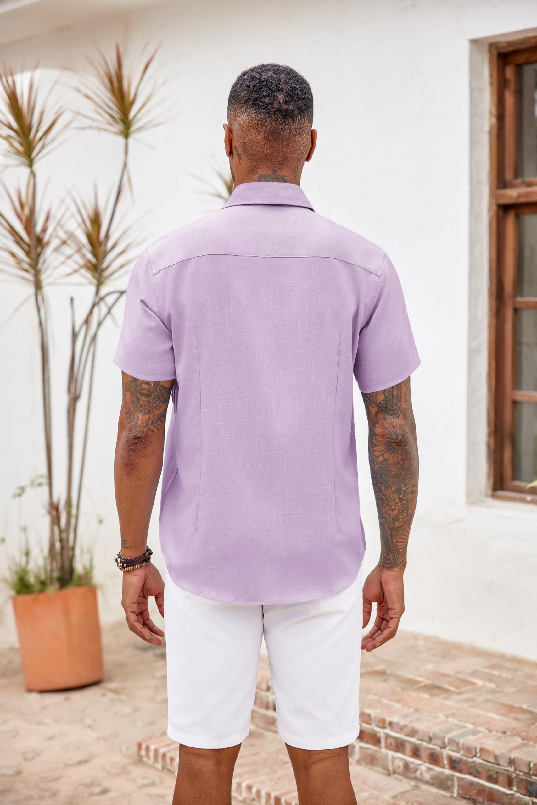 COOFANDY Chemise Homme Manches Courtes Chemisette Légère Chemise Décontractée Été Confortable