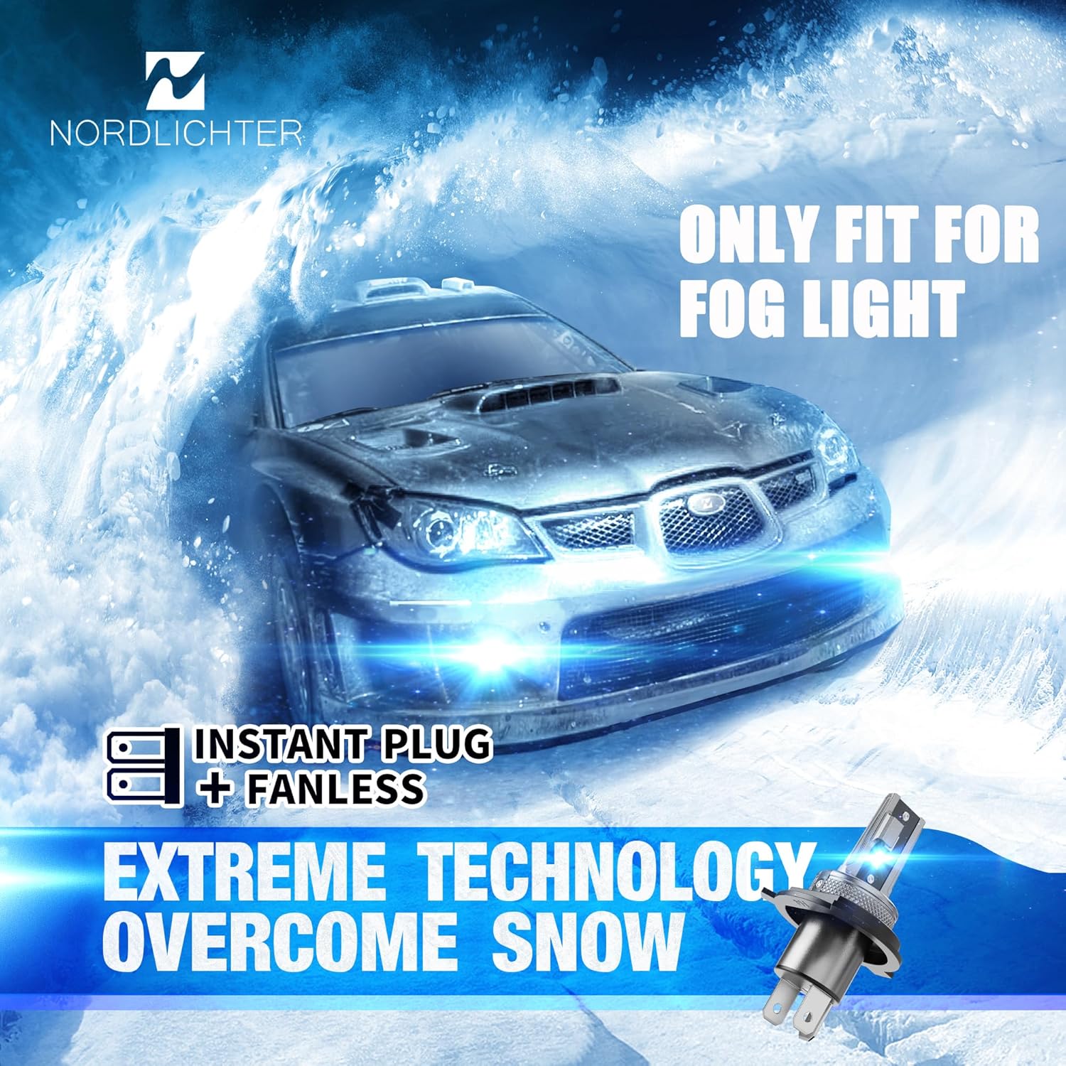 H4 9003 Bulbs, 9003 H4 Fog Light 300% Brightness 1:1 Mini Size 6500K Xenon White Fanless Wireless Bulbs for Tacoma Tundra 4Runner FJ Cruiser Highlander RAV4 Sequoia (Pack of 2)