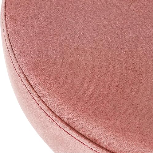 Miniatura 24 de Adeco Moderno taburete redondo de mármol negro para sala de maquillaje, altura de terciopelo ajustable, 360 pies giratorios con base de metal Mármol