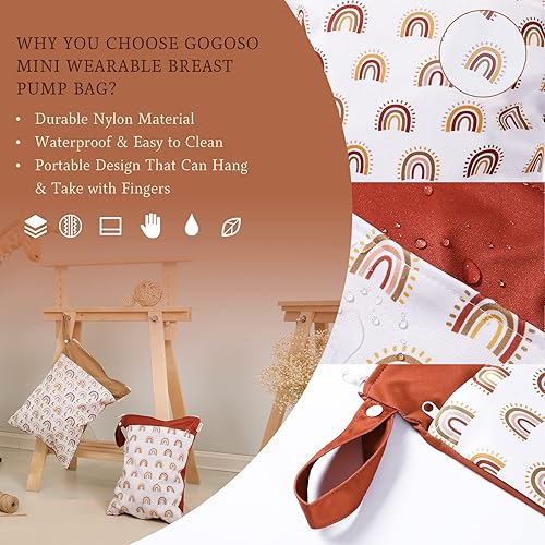 Miniatura 2 de 2 bolsas de pañales de tela para pañales impermeables reutilizables con dos bolsillos con cremallera accesorios de pañales de tela para verano