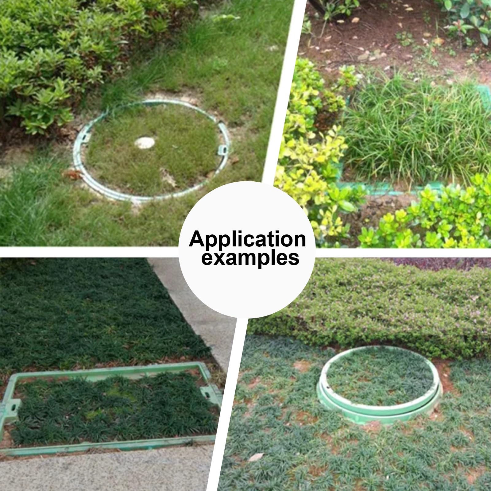 Arqueta Jardin y Marcos, Decorativas Tapa y Marco De Pozo Empotrado, Cubierta Redonda para Plantación de Césped, Material de Resina, para Zonas Verdes, Parques y Céspedes(70cm/28in)