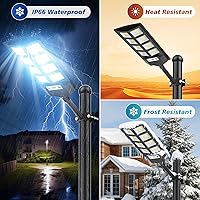 Vista 7 de Luces Solares para Exteriores, Luces LED Solares para Exteriores Impermeables de 6000K, Luces de Inundación Solares para Exteriores con Sensor