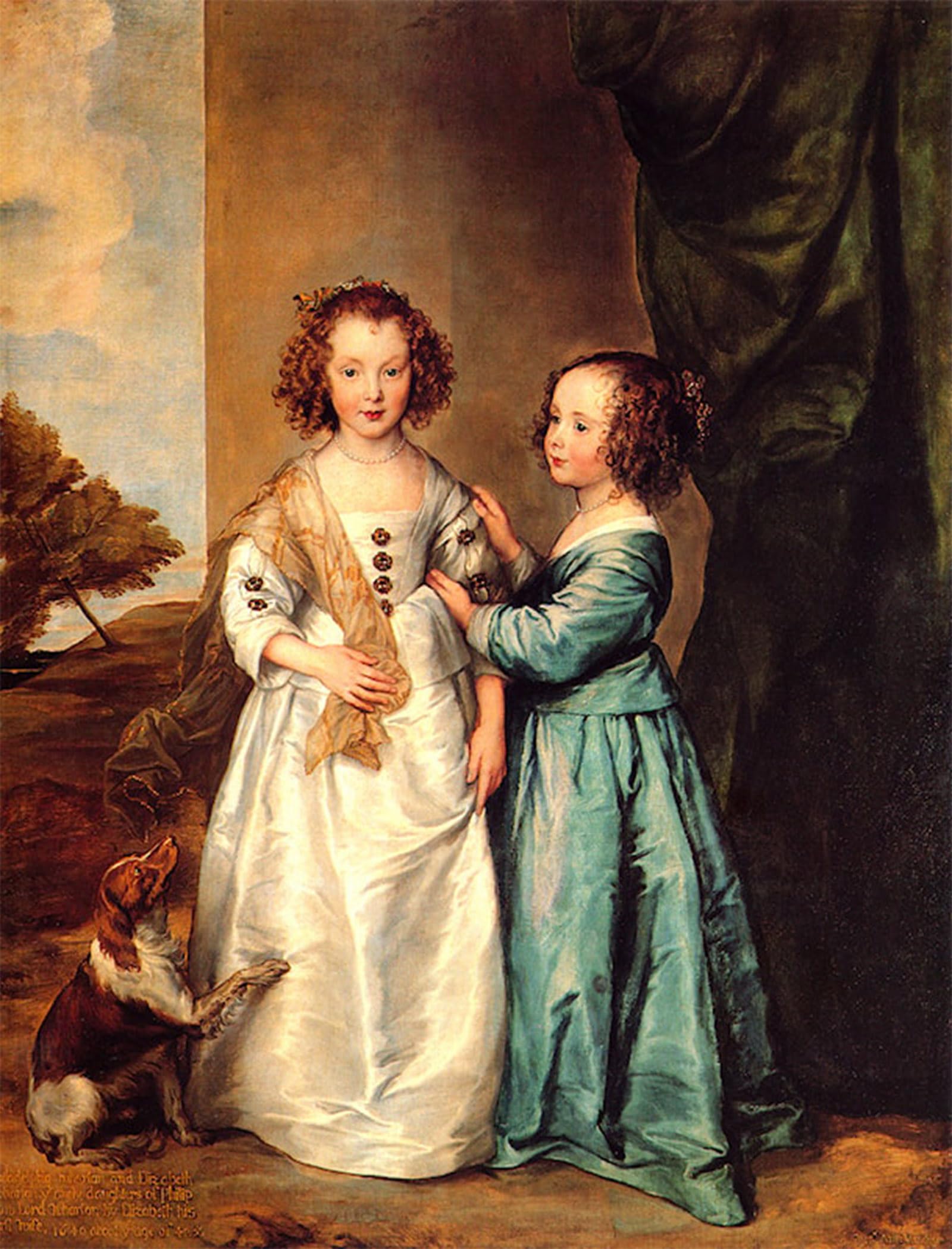 SERENDIPITP Retro Picture Poster Wall Art Pictures Painting Philadelphia and Elizabeth Wharton Sir Antony van Dyck Wall Art Canvas Print for Wall Decor 60x90cm