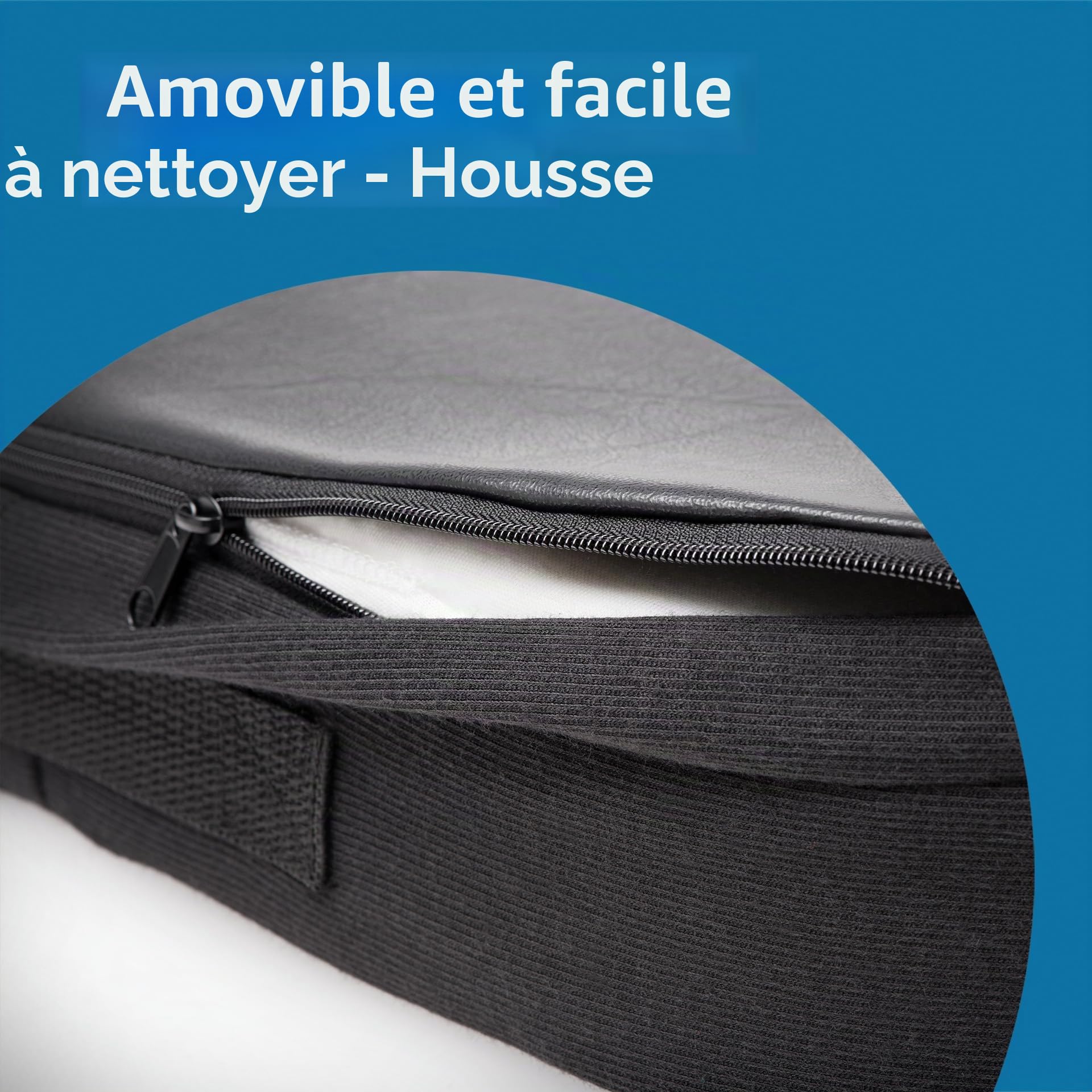 Kensington Coussin Ergonomique à Mémoire de Forme, Noir - Soutien du bas du dos, Meilleure Posture, Idéal en cas de Sciatique, Base Anti-Dérapante (K55805WW)