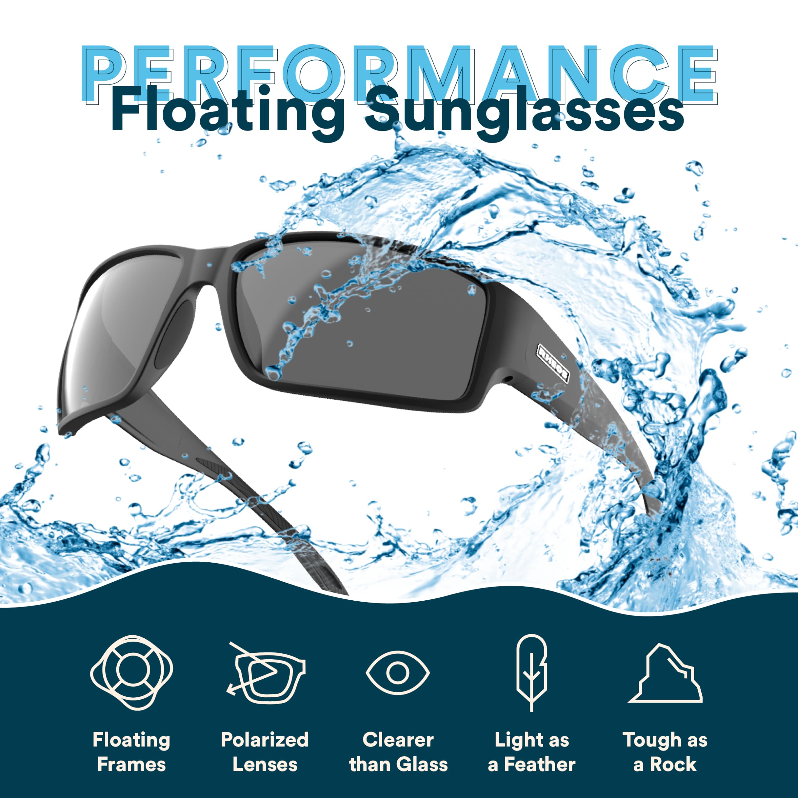 Rheos Biscayne - Gafas de sol polarizadas flotantes | 100% protección UV | Navegación y pesca | Deportes acuáticos | Antideslumbrantes