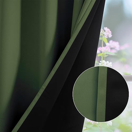 Miniatura 3 de Paneles de cortinas opacas para dormitorio, aislamiento térmico sólido, insonorizadas, con ojales sólidos, para sala de estar, 2 paneles de 63