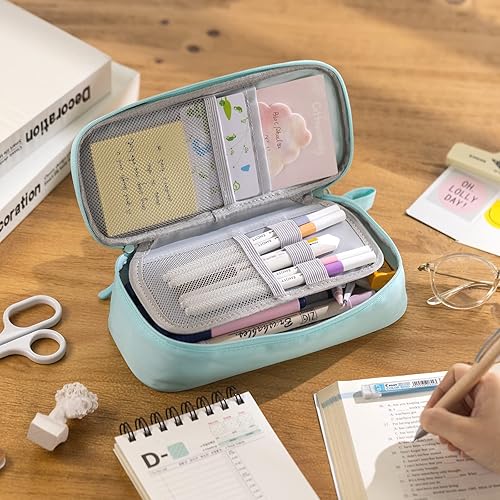 Miniatura 38 de CICIMELON Estuche duradero para lápices, bolsa de almacenamiento grande para suministros escolares, oficina, universidad, adolescentes, niñas