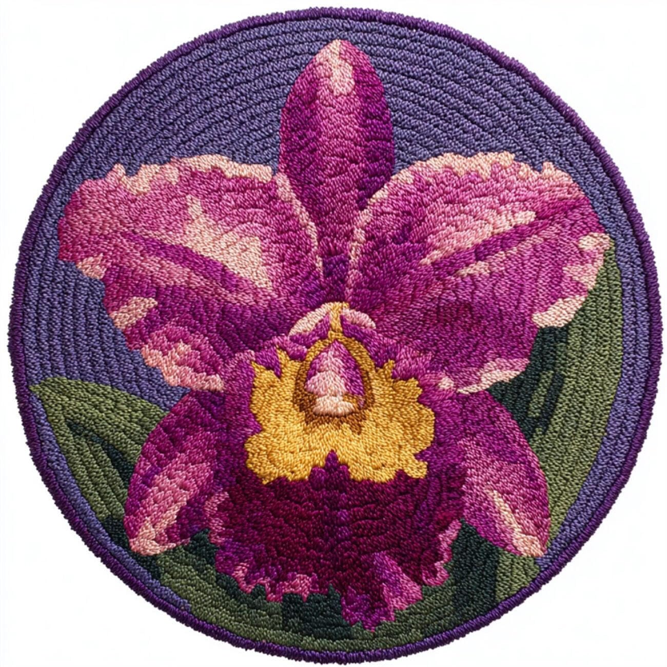 Kitquiver Tapestry Kits for Adults Purple Orchid 60x60cm