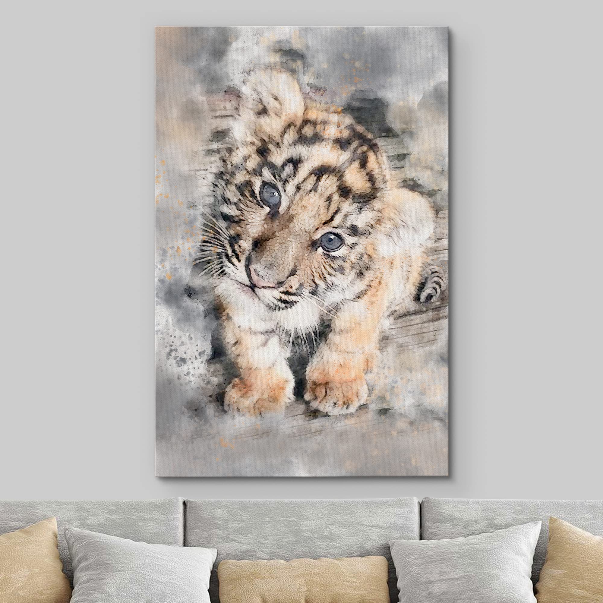 Tiger Art Print Set of Two, Bengal Tiger Watercolor Illustration