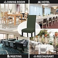 Vista 18 de Easy-Going - Juego de 2 fundas elásticas para sillas de comedor, fundas para sillas de comedor, fundas de silla Parsons para comedor, ceremonia