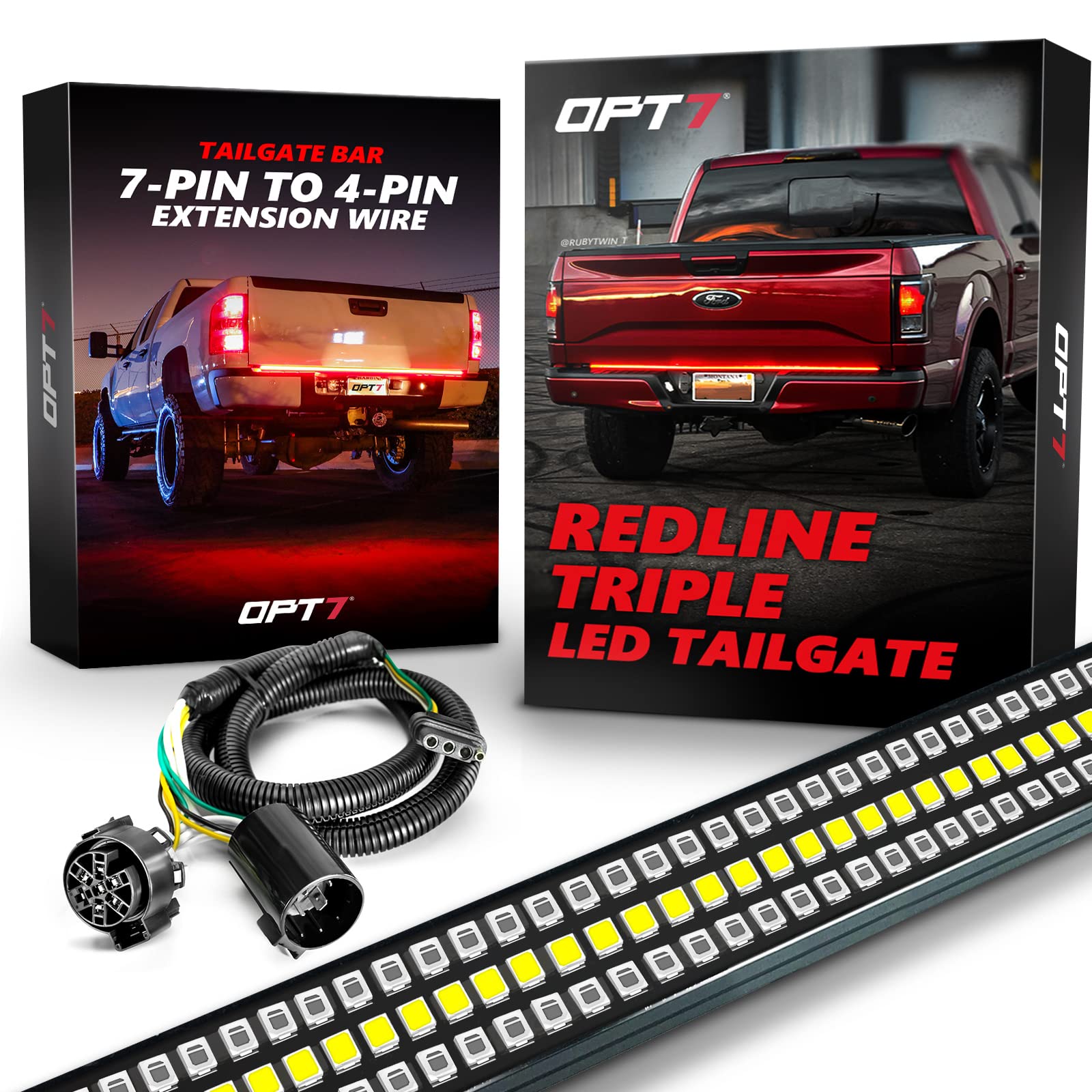 Buy OPT7 60" Redline Triple LED Tailgate Light Bar w/Sequential RED