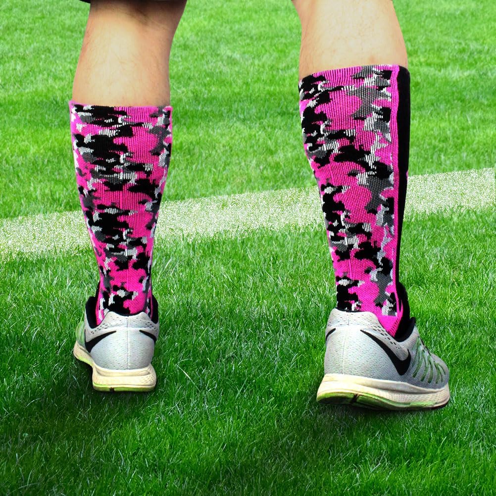 2 or 24 Pairs Breast Cancer Awareness Socks With Pink Ribbon Accessories，Thick Camouflage Pink Ribbon Socks for Events