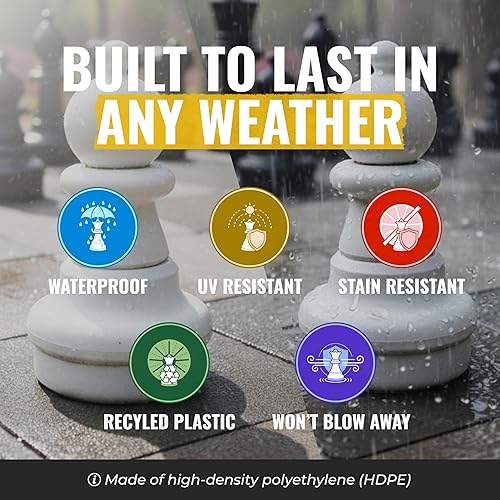 Miniatura 5 de MegaChess Juego completo de piezas de ajedrez premium grandes con rey de 12 pulgadas de alto, blanco y negro