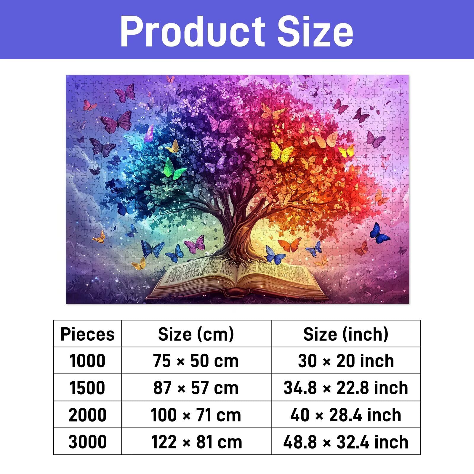 Puzzle 2000 Piezas, Puzzle Árbol de Vida con Caja Regalo para Adultos, DIY 2000 Piezas Rompecabezas de Madera para Adultos, Rompecabezas Desafiante para Decoración Hogar y Paredes, Regalo Mujer, A-43