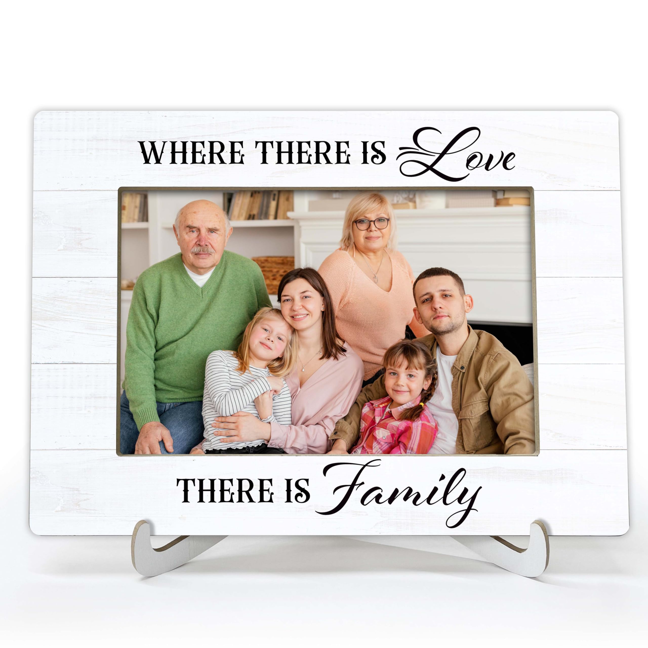 Cadre photo familial en bois gravé YSTEP cadeau de jour d'adoption et fête