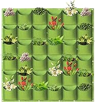 Vista 12 de Bolsas de cultivo colgantes, maceta vertical de pared con 72 bolsillos, bolsa de cultivo de pared montada en la pared para jardinería