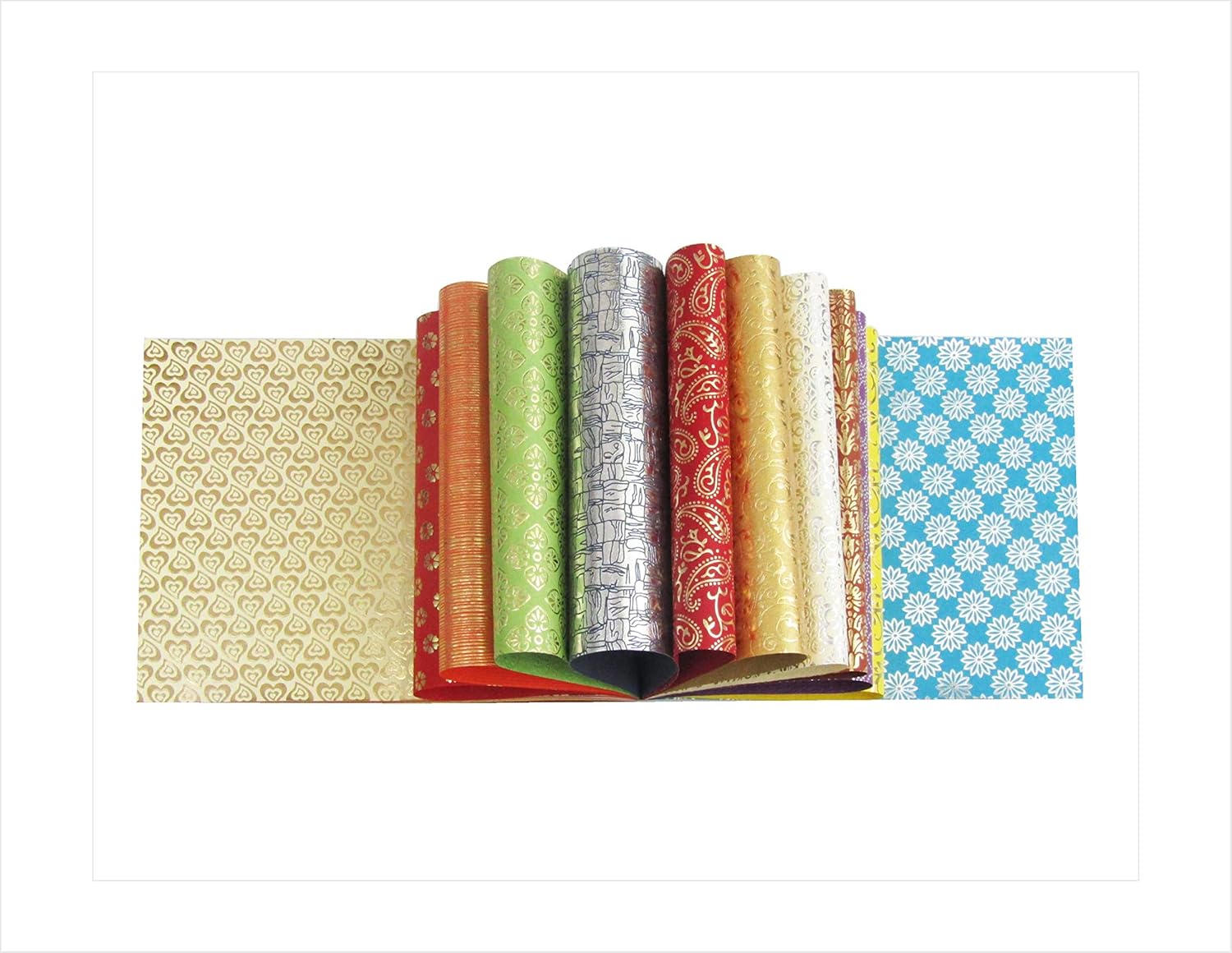 Paperhues Foil Fancy Collection Handmade Scrapbook Papers 8.5x11" Pad, 36 Sheets