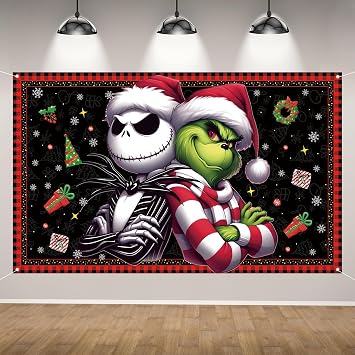 Merry Christmas Photo Backdrop Christmas Banner Xmas Winter Holiday Party Decorations and Supplies for Home-7143