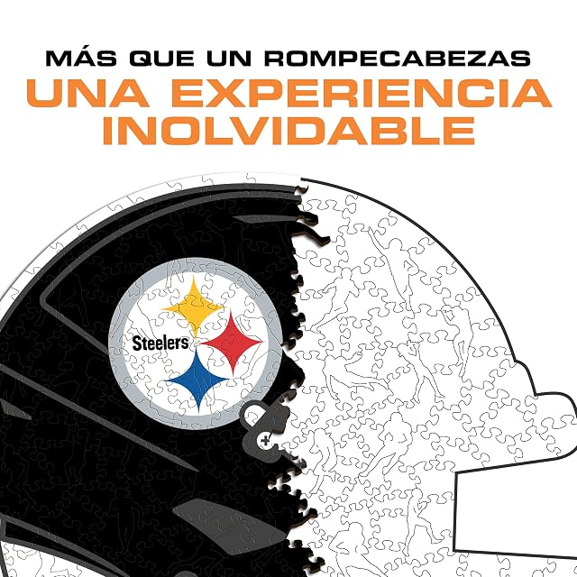 Foto 6 de 8 de Iconic Puzzles - Casco Pittsburgh Steelers, Rompecabezas de Madera con Licencia Oficial de la NFL, 100%…