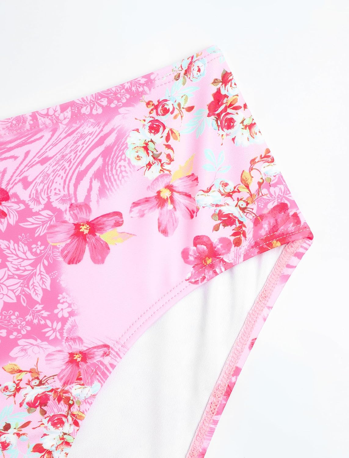 ZAFUL Tankini Swimsuits for Women V Neck Ruffle Floral Tummy Control Bikini Swimsuit 2 Pieces High Cut Bathing Suit