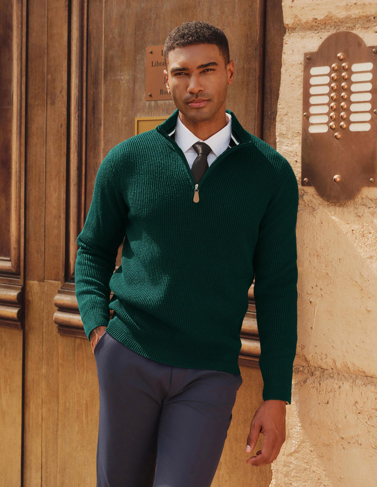 PJ PAUL JONES Pullover Herren 1/4 Zip Troyer Winter Strickpullover Sweater | Stehkragen,Half Zip Pullover,Pulli Arbeitspullover,Warm Langarmshirt