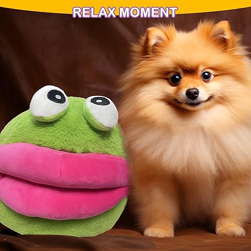 Miniatura 4 de ML.ENJOY Juguete de peluche de rana verde lindo peluche de rana con boca grande, juguete de peluche suave, regalo para adultos, niños y niñas,