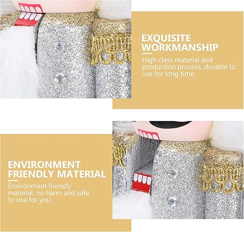 Miniatura 4 de Figuras de cascanueces de Navidad plateadas de 12 pulgadas, adornos de cascanueces de Navidad con purpurina plateada, decoraciones de Navidad para