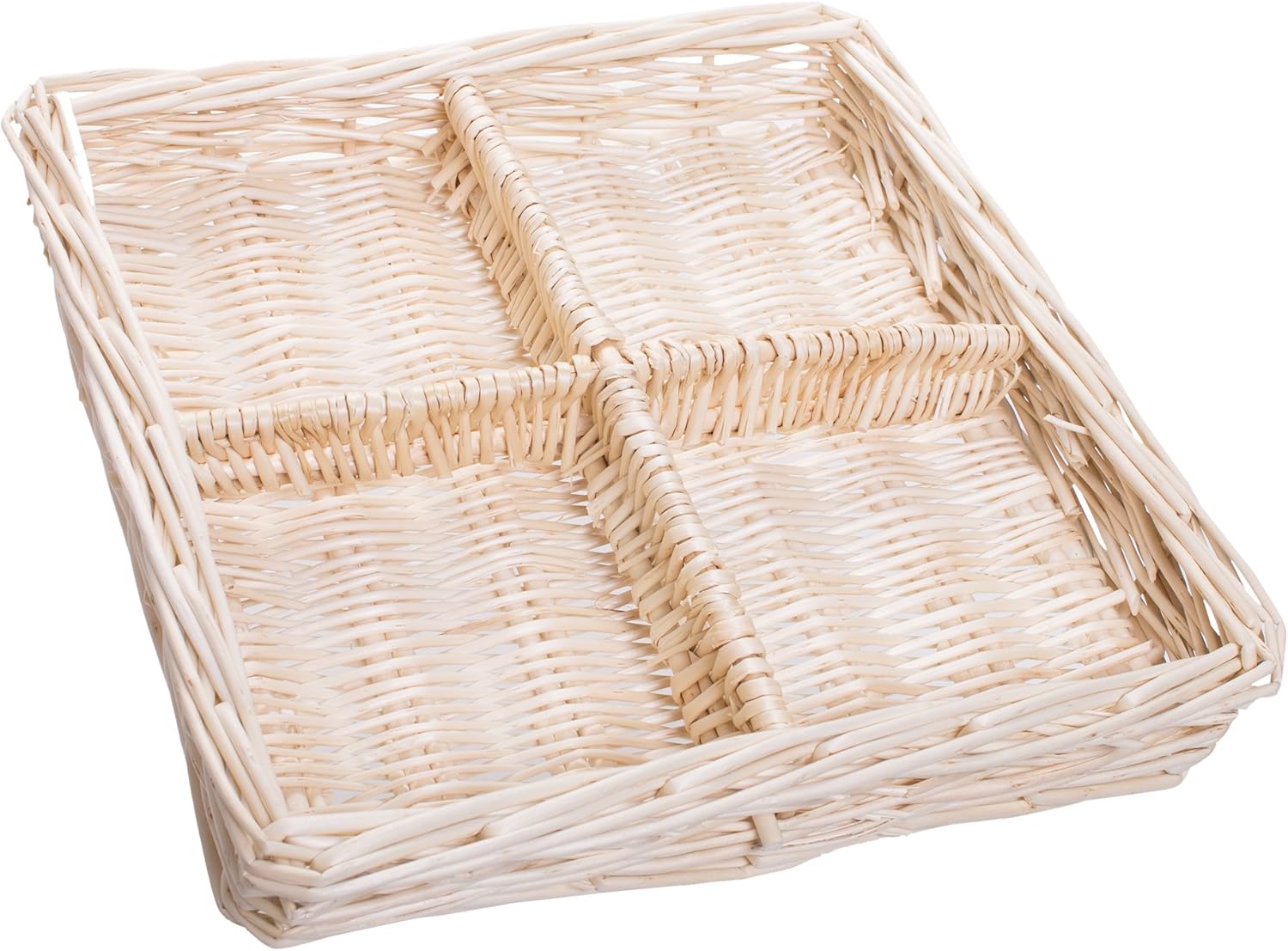 Hot Deals Natural Willow Snack Basket Tray Organizer - 11 Inches