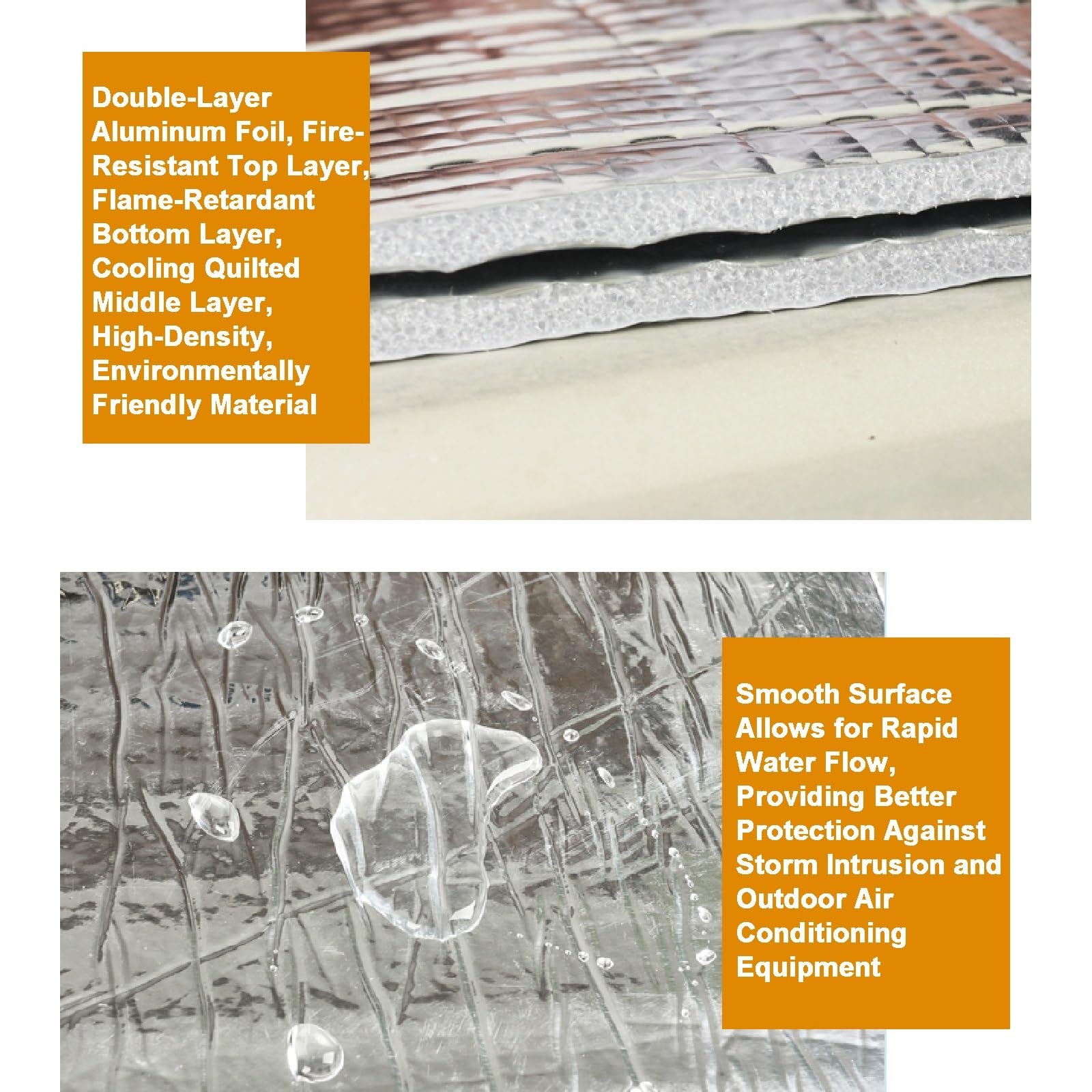Copri Condizionatore Esterno, Isolamento a 3 Strati, Copri Condizionatore con Cuscinetto Fonoassorbente, Impermeabile, Insonorizzazione(Gray,140x60cm/55x23.6in)